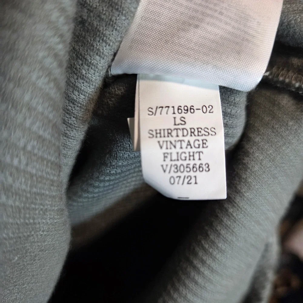 Gap Womens‎ Corduroy Shirt Dress Oversized Gray Green XS Soft Longline Pockets